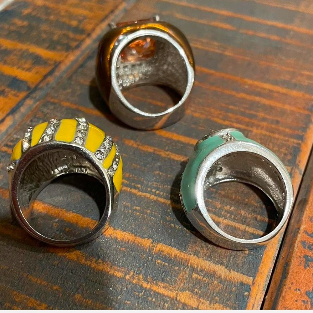 Colorful Statement Rings Set - Picture 3 of 6
